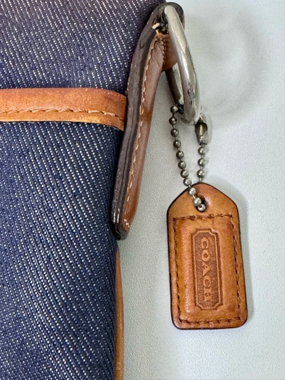 Coach Denim Suede Heritage Stripe bag Vintage 2003 with booklet - Picture 4 of 17